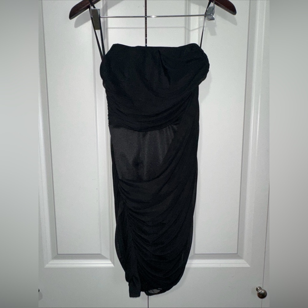 Windsor Strapless Lightweight Ruched Mini Dress Black S